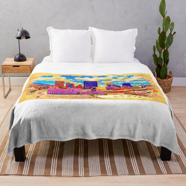 Item preview, Skyline of Downtown El Paso, Texas, digital painting with vintage look designed and sold by NickoPrints.