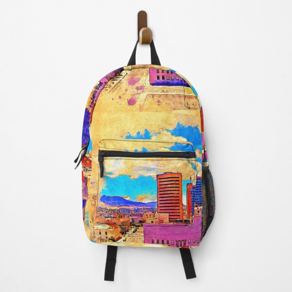 Item preview, Skyline of Downtown El Paso, Texas, digital painting with vintage look designed and sold by NickoPrints.