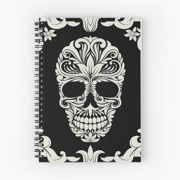 Item preview, Black And Beige Floral Skull Digital Illustration  designed and sold by RihabPrint.