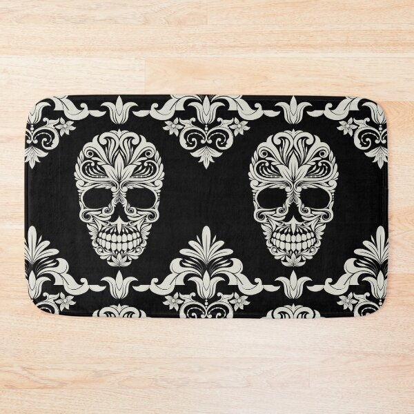 Item preview, Black And Beige Floral Skull Digital Illustration  designed and sold by RihabPrint.