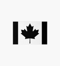 Canada: Black Military Flag Art Board Print