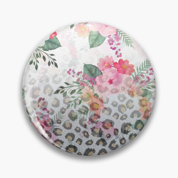 Item preview, Silver Gold Black Leopard Print Pink Flowers Design designed and sold by NdesignTrend.