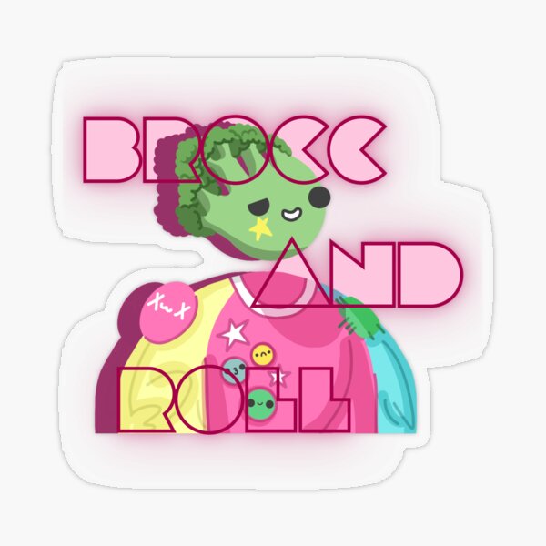 Broccoli Party Lover | Brocc and Roll Quotes Transparent Sticker