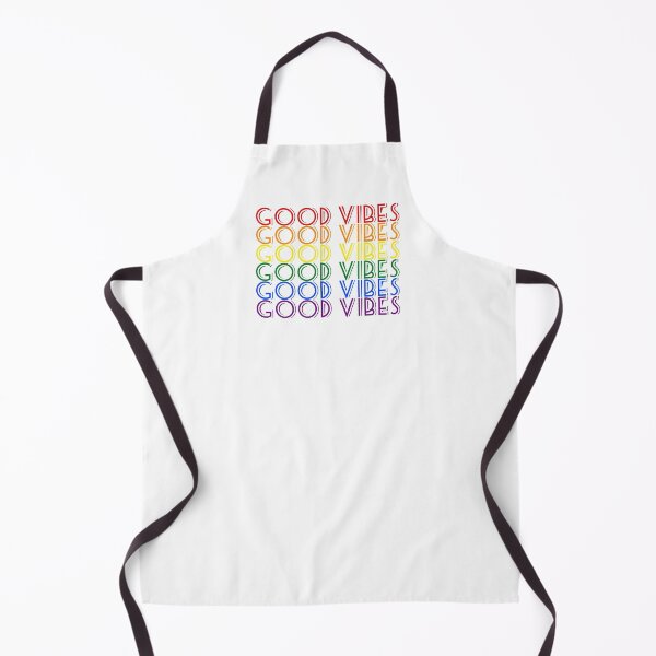 Item preview, Good vibes quote Gay pride colors old school font designed and sold by NerdnGeekshop.