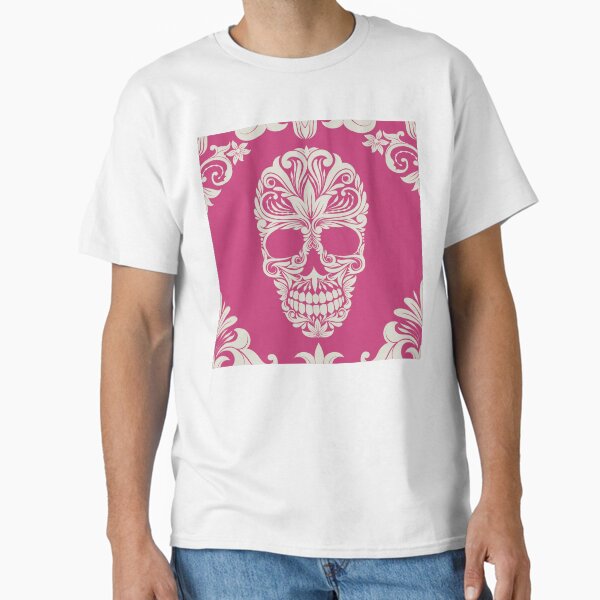 Item preview, Pink And Beige Floral Skull Digital Illustration  designed and sold by RihabPrint.