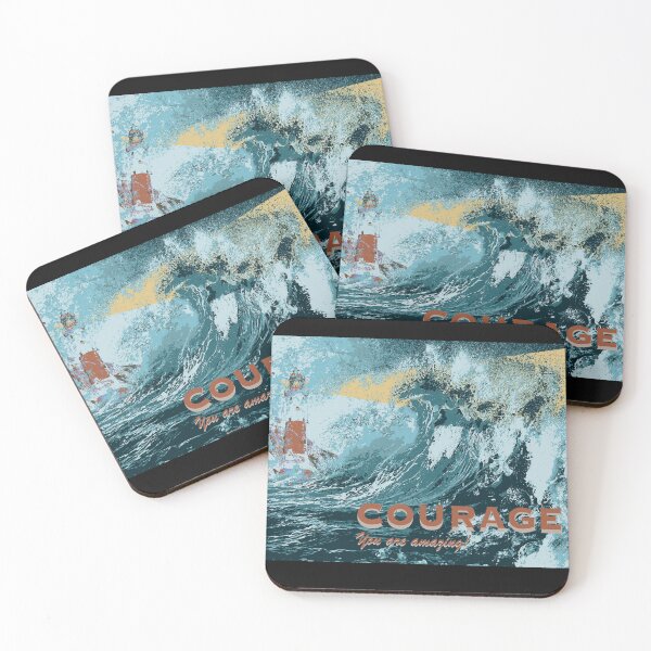 Item preview, Courage You are amazing. Crashing waves and light house. designed and sold by solrisewalker.