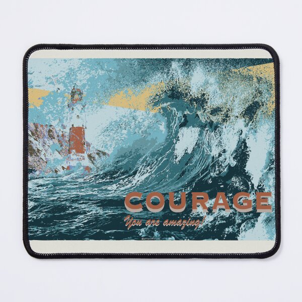 Item preview, Courage You are amazing. Crashing waves and light house. designed and sold by solrisewalker.