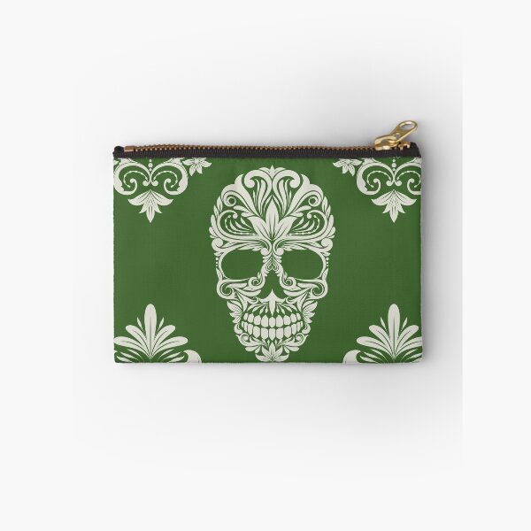 Item preview, Green And Beige Floral Skull Digital Illustration  designed and sold by RihabPrint.