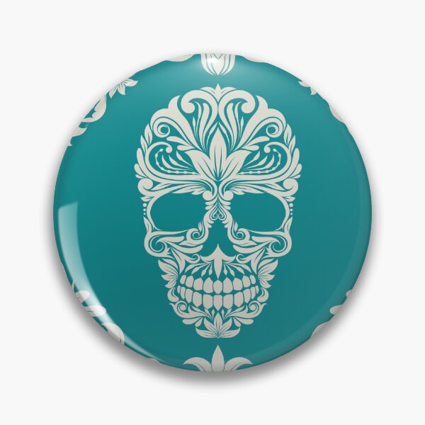 Item preview, Blue And Beige Floral Skull Digital Illustration  designed and sold by RihabPrint.