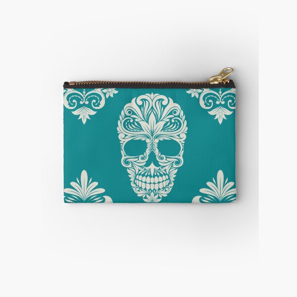 Item preview, Blue And Beige Floral Skull Digital Illustration  designed and sold by RihabPrint.