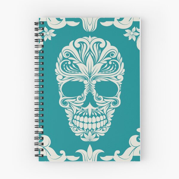 Item preview, Blue And Beige Floral Skull Digital Illustration  designed and sold by RihabPrint.