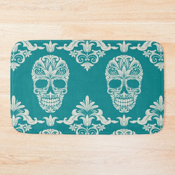 Item preview, Blue And Beige Floral Skull Digital Illustration  designed and sold by RihabPrint.