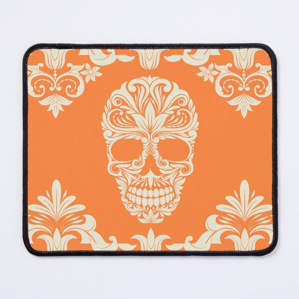 Item preview, Orange And Beige Floral Skull Digital Illustration designed and sold by RihabPrint.
