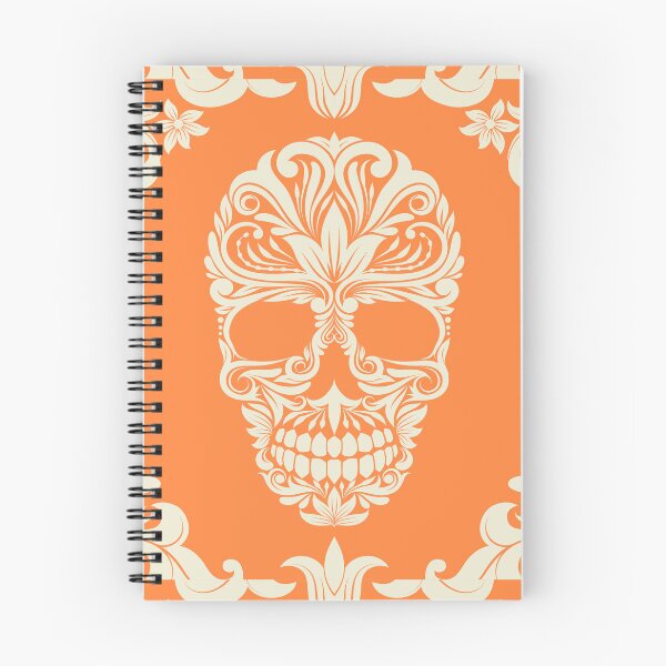 Item preview, Orange And Beige Floral Skull Digital Illustration  designed and sold by RihabPrint.