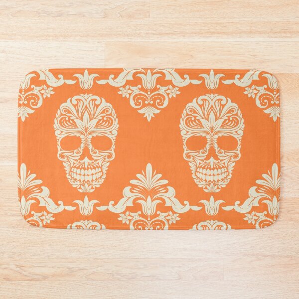 Item preview, Orange And Beige Floral Skull Digital Illustration  designed and sold by RihabPrint.