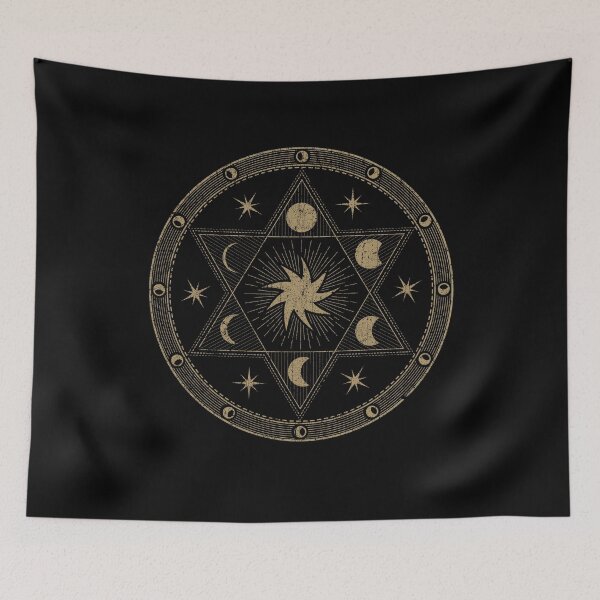 Aperçu de l'œuvre Occulte, Cercle rituel, Symbole alchimique, Conception ésotérique Soleil et Lune 005 créée et vendue par Proverbial Wisdom Design.