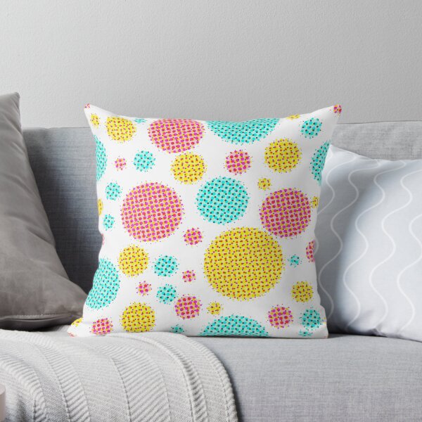 Fun retro dots Throw Pillow
