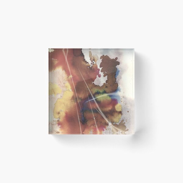 Floating in Air, Abstract Brown Acrylic Block