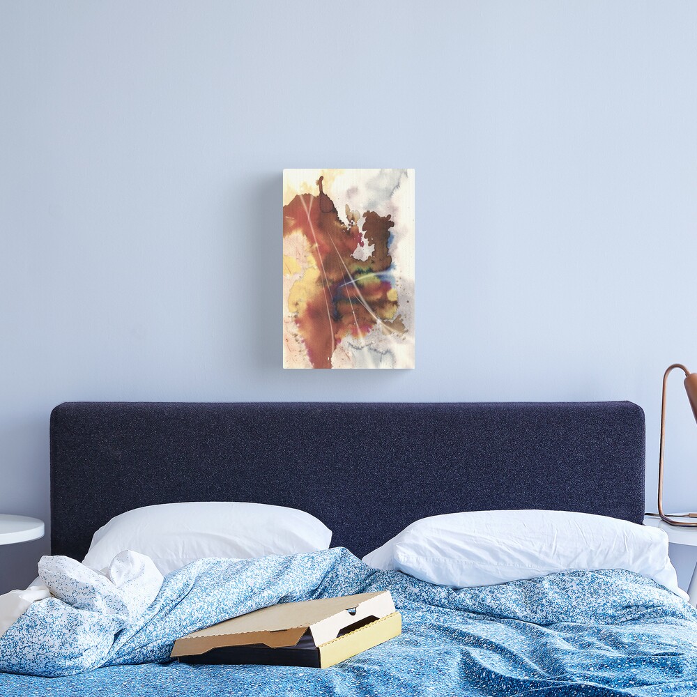 Floating in Air, Abstract Brown Canvas Print