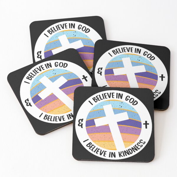 Item preview, I Believe In God & I Believe In Kindness Colourful Cross Sunset designed and sold by Mrspink16.