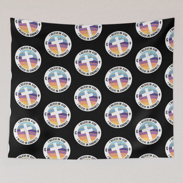 Item preview, I Believe In God & I Believe In Kindness Colourful Cross Sunset designed and sold by Mrspink16.