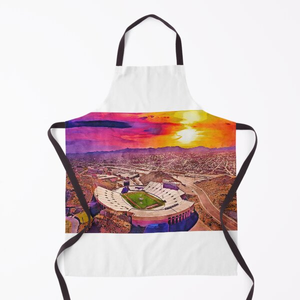 Item preview, Sun Bowl stadium in El Paso at sunset - watercolor painting designed and sold by NickoPrints.