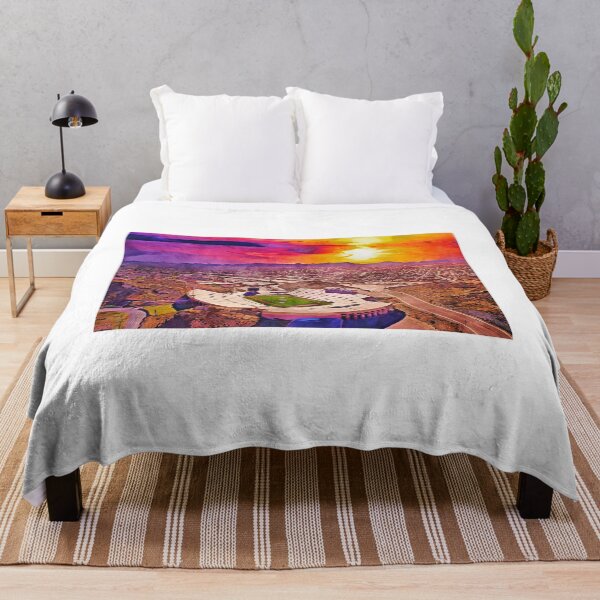 Item preview, Sun Bowl stadium in El Paso at sunset - watercolor painting designed and sold by NickoPrints.