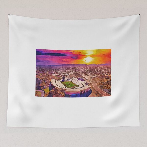 Item preview, Sun Bowl stadium in El Paso at sunset - watercolor painting designed and sold by NickoPrints.