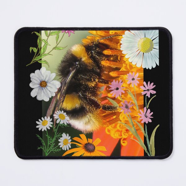 Item preview,  Bright Colorful Bumblebee With Flowers Digital Collage Design designed and sold by EarthArtDesigns.