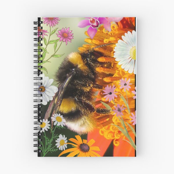 Item preview,  Bright Colorful Bumblebee With Flowers Digital Collage Design designed and sold by EarthArtDesigns.