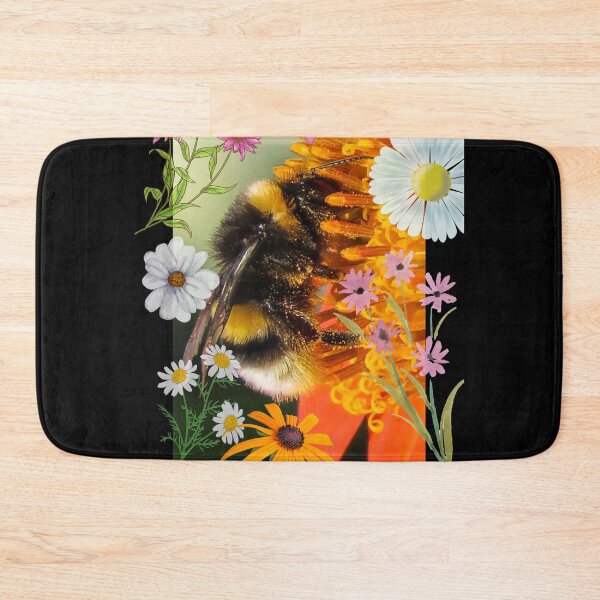 Item preview,  Bright Colorful Bumblebee With Flowers Digital Collage Design designed and sold by EarthArtDesigns.
