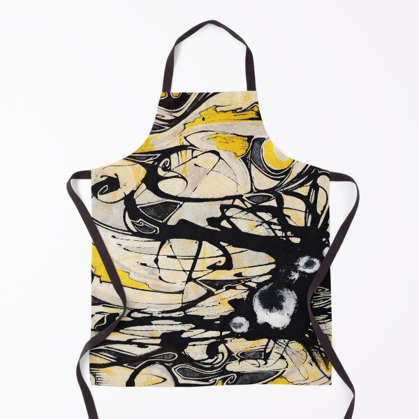 Aperçu de l'œuvre Noir et jaune (Composition abstraite) créée et vendue par inkymoods.