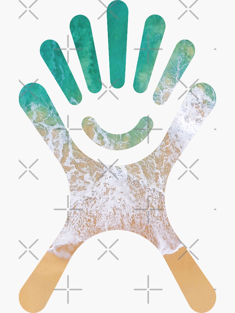 "Hydroflask logo + Beach" Sticker by rodentpad Redbubble