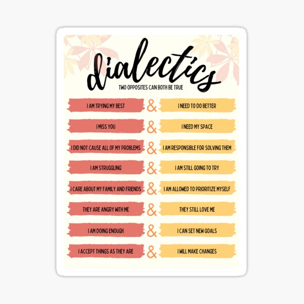 Item preview, Dialectics - Dialectical Behavior Therapy (DBT) - Mental Health Matters designed and sold by Radical Therapy Prints.
