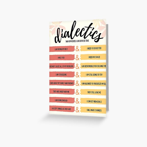 Artikel-Vorschau von Dialektik - Dialektisch-Behaviorale Therapie (DBT) - Mental Health Matters, designt und verkauft von Radical Therapy Prints.