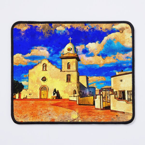 Item preview, Ysleta Mission in El Paso, Texas - digital painting with vintage look designed and sold by NickoPrints.