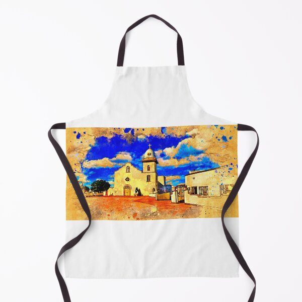 Item preview, Misión de Ysleta en El Paso, Texas - pintura digital con aspecto vintage designed and sold by NickoPrints.