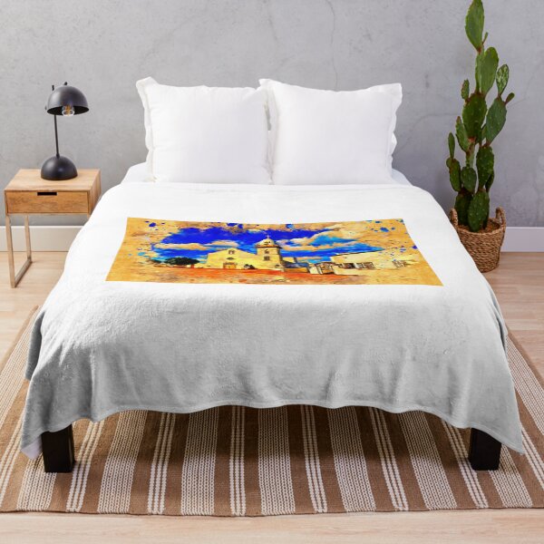 Item preview, Ysleta Mission in El Paso, Texas - digital painting with vintage look designed and sold by NickoPrints.
