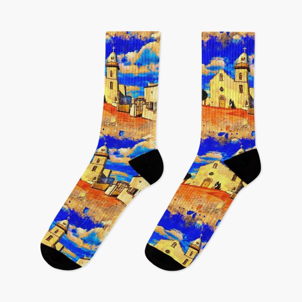 Item preview, Ysleta Mission in El Paso, Texas - digital painting with vintage look designed and sold by NickoPrints.