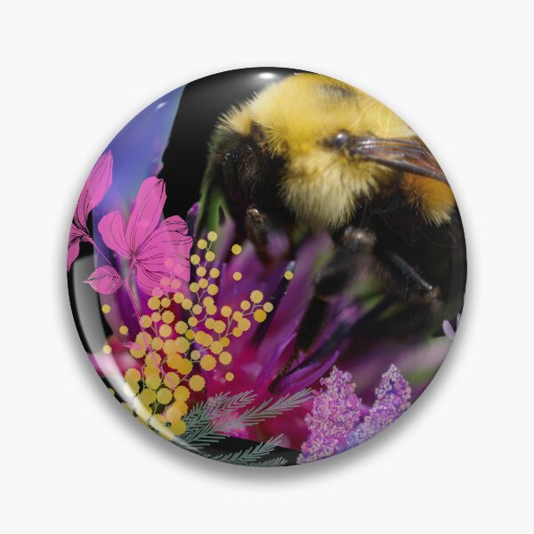 Item preview,  Bumblebee With Purple Flowers Digital Collage Design designed and sold by EarthArtDesigns.