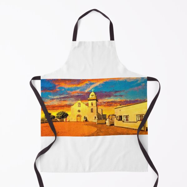 Item preview, Misión Ysleta en El Paso, Texas, al atardecer - pintura digital designed and sold by NickoPrints.
