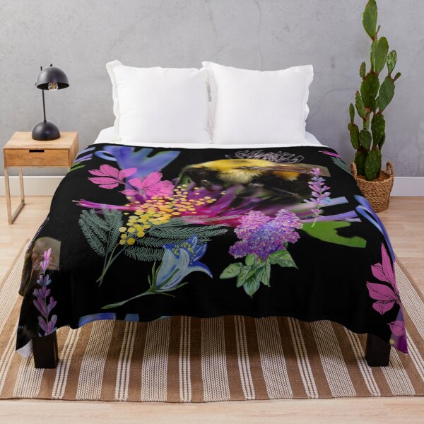 Item preview, Bumblebee With Purple Flowers Digital Collage Design designed and sold by EarthArtDesigns.