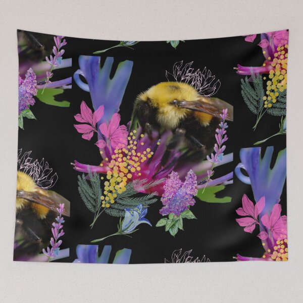Item preview,  Bumblebee With Purple Flowers Digital Collage Design designed and sold by EarthArtDesigns.