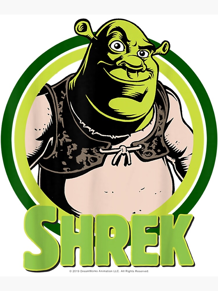 Lienzo Retrato De Dibujos Animados De Shrek En Círculos De