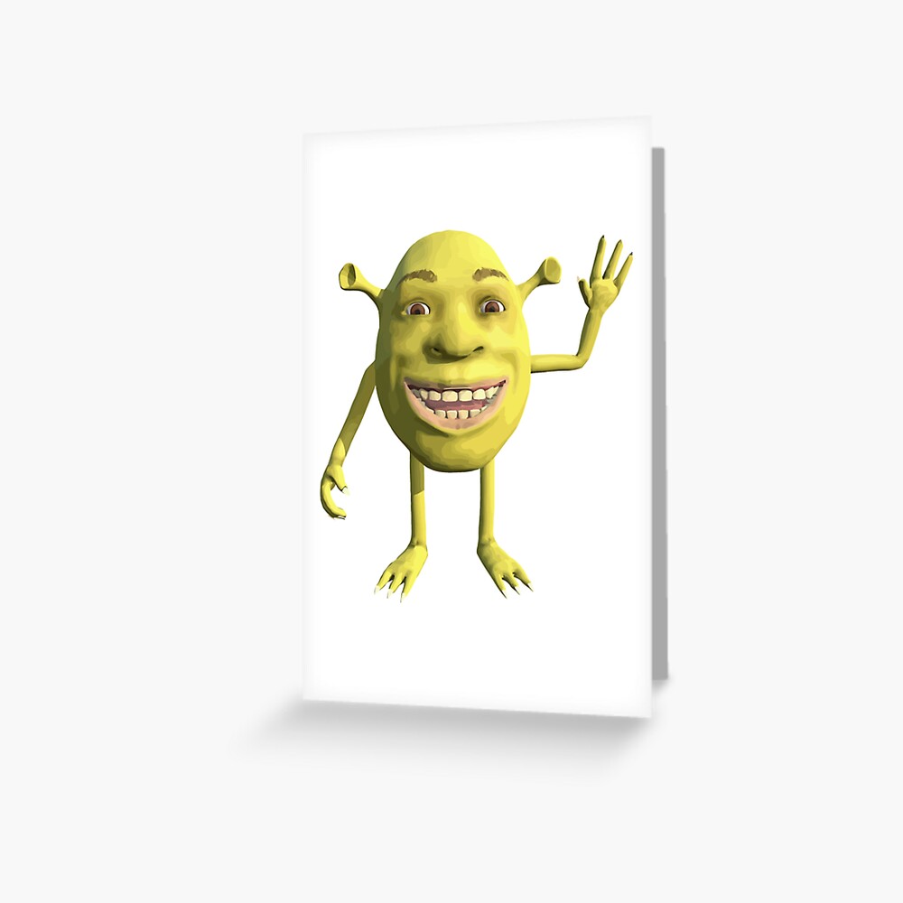 "Sexy Shrek shrek meme face shrek wazowski " Greeting Card by