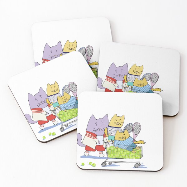 Item preview, King Richard with Lilac and Yellow Cats and Tennis Balls designed and sold by illustrations by debs.