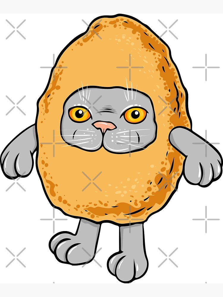 "Chicken Nugget Cat" Poster for Sale by StassyDraws Redbubble