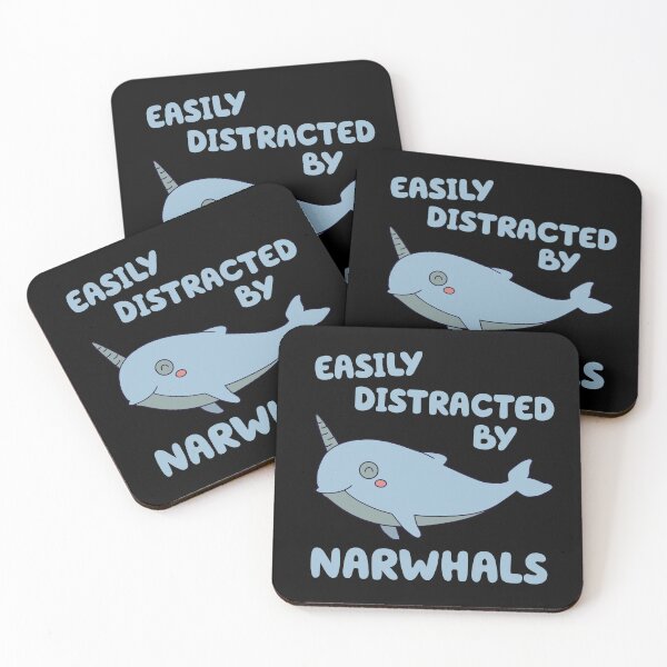 Item preview, Easily Distracted By Narwhals - Cute designed and sold by Cedroad Shirts.
