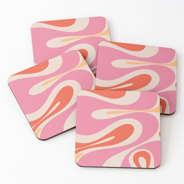 Item preview, Mellow Flow Retro 60s 70s Abstract Pattern Pink Orange designed and sold by kierkegaard.