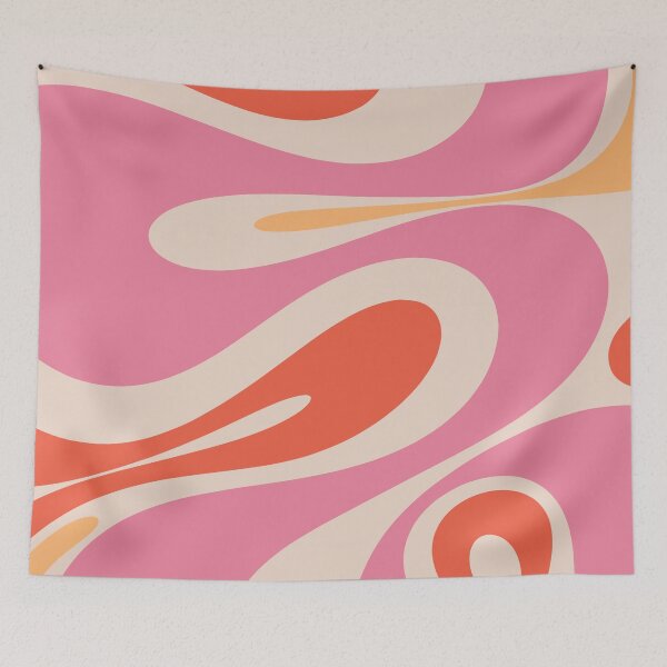 Item preview, Mellow Flow Retro 60s 70s Abstract Pattern Pink Orange designed and sold by kierkegaard.